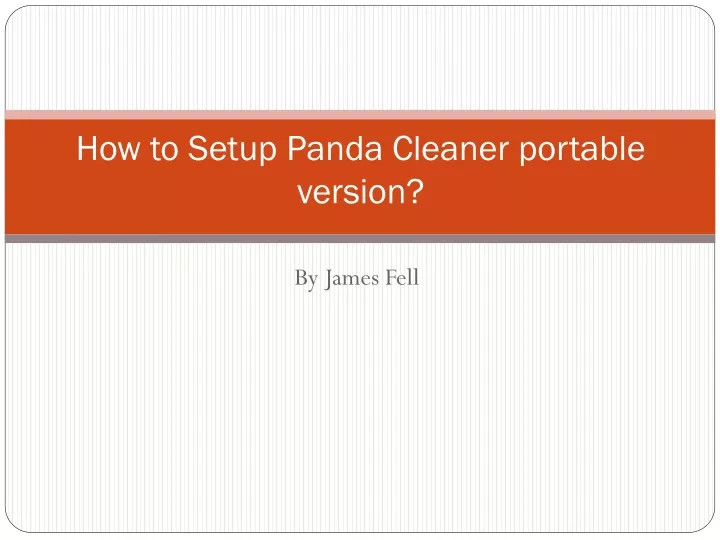 how to setup panda cleaner portable version