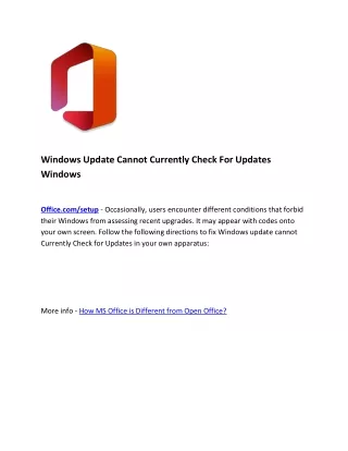 windows update cannot currently check for updates