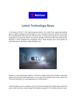 MobiTuner - Current Technology News - Computer Technology