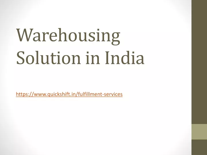 warehousing solution in india
