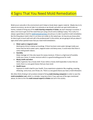 4 signs that you need mold remediation