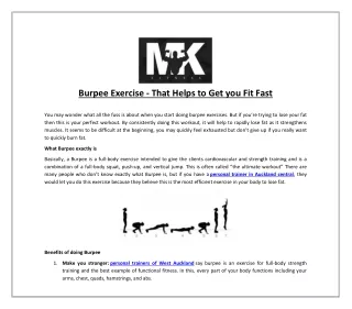 burpee exercise that helps to get you fit fast