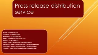 Press Release Distribution Service India