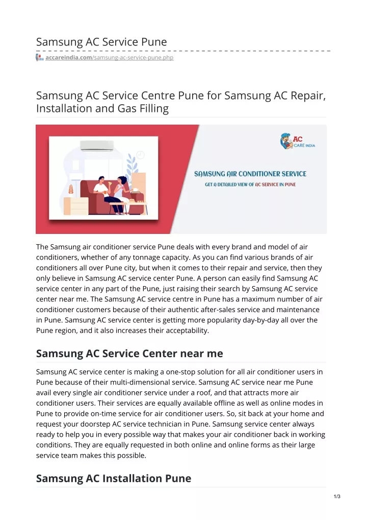 samsung ac service pune