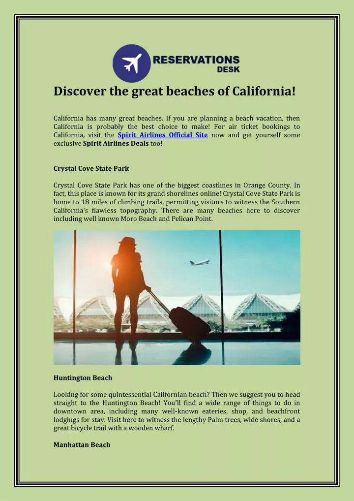 discover the great beaches of california