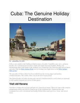 Cuba: The Genuine Holiday Destination