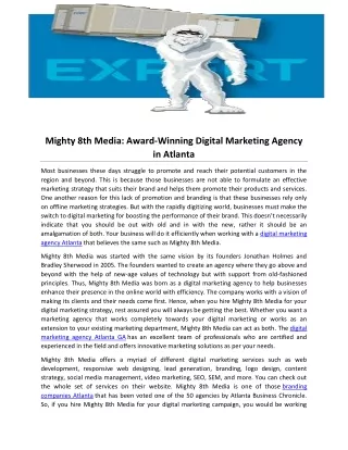 Mighty 8th Media: Award-Winning Digital Marketing Agency in Atlanta