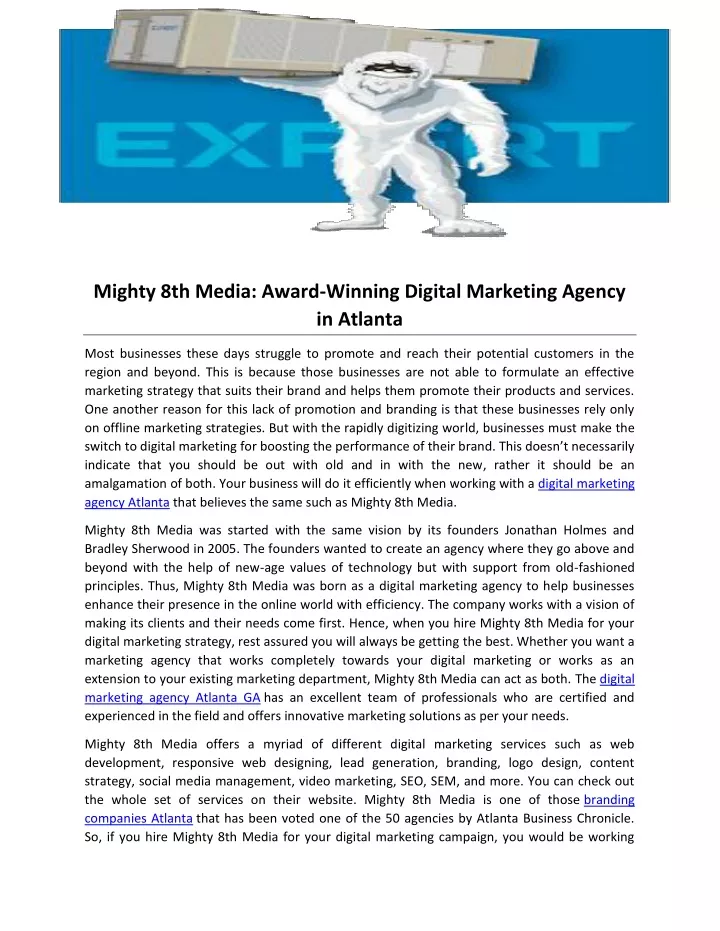 mighty 8th media award winning digital marketing