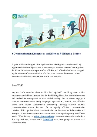 5 communication elements of an efficient