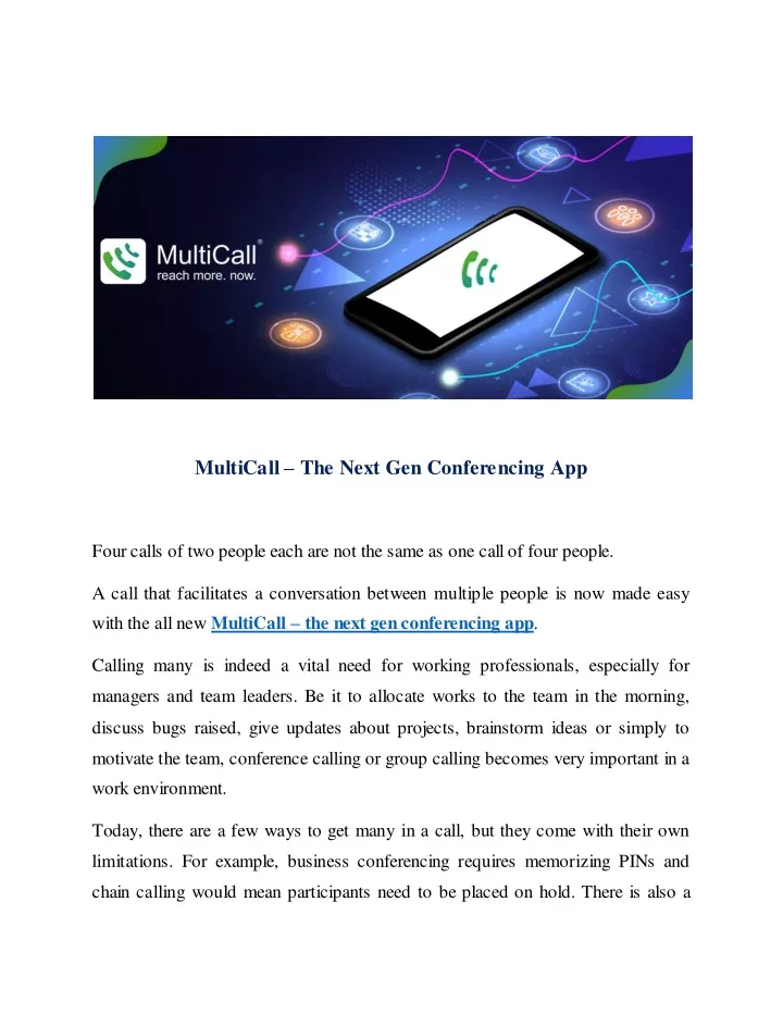 multicall the next gen conferencing app