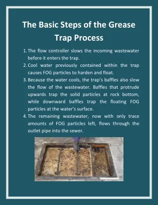 The Basic Steps of the Grease Trap Process