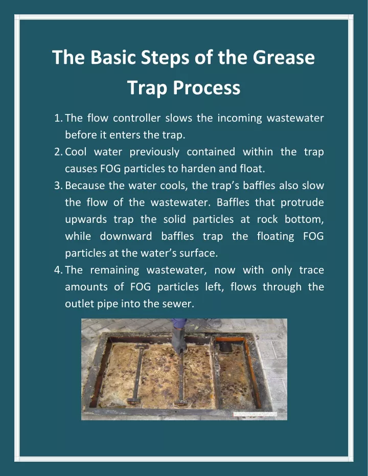 the basic steps of the grease trap process