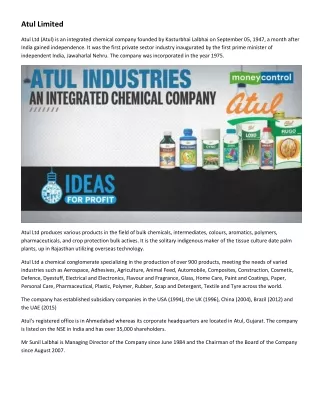 Atul Limited - LargecapIndia.com