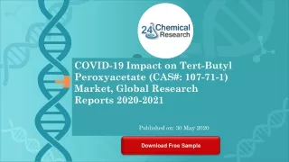 COVID 19 Impact on Tert Butyl Peroxyacetate CAS# 107 71 1 Market, Global Research Reports 2020 2021