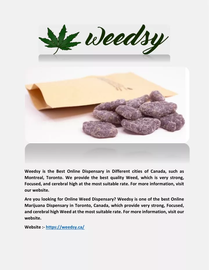 weedsy is the best online dispensary in different