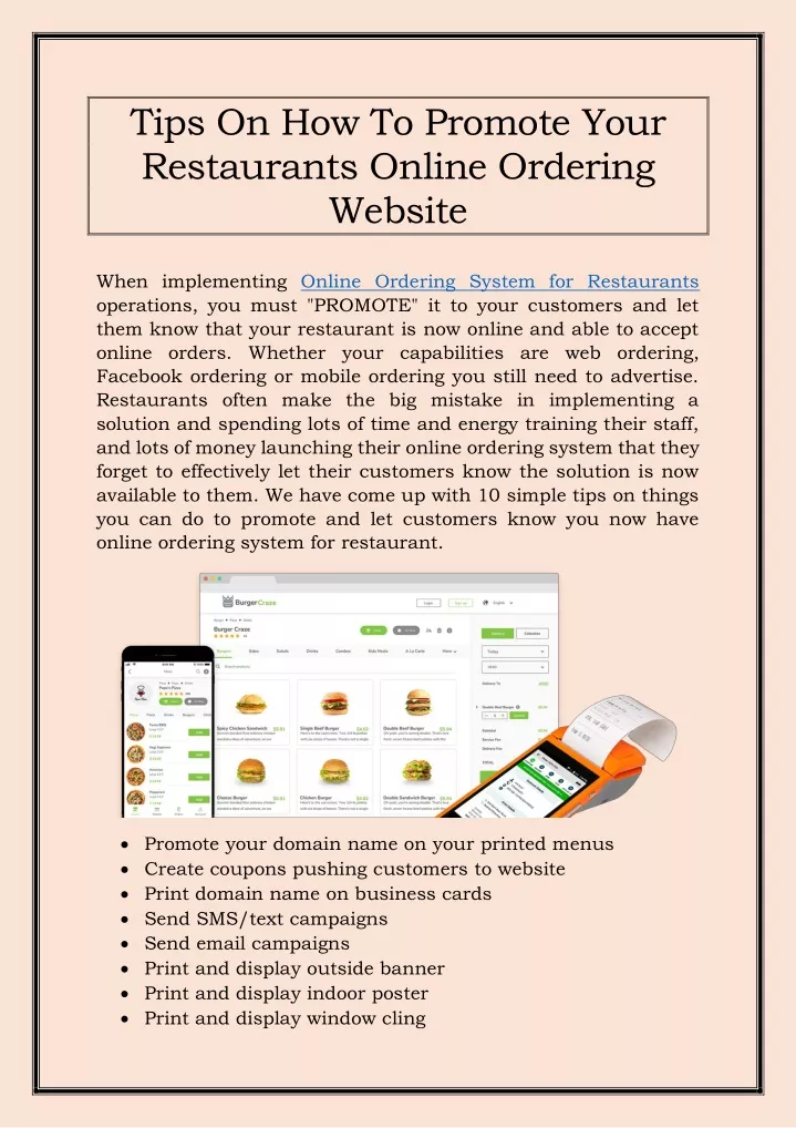 tips on how to promote your restaurants online