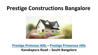 Prestige Primerose Hills New Property Bangalore