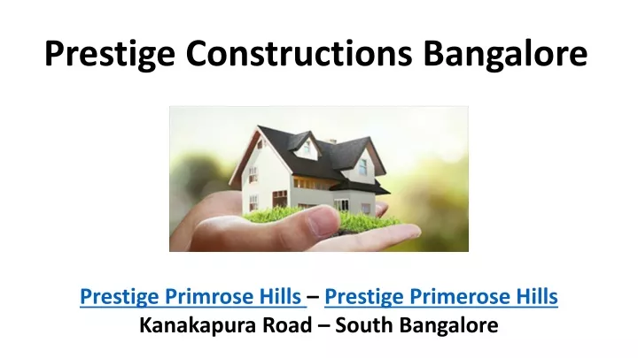 prestige constructions bangalore