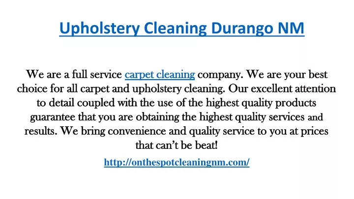 upholstery cleaning durango nm