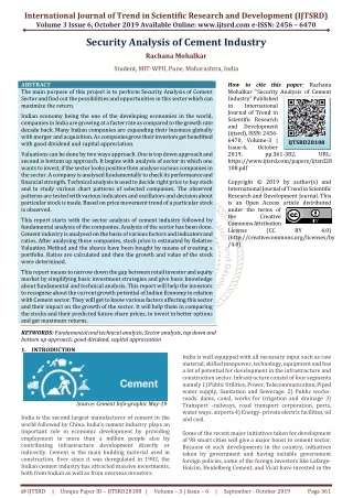 Security Analysis of Cement Industry