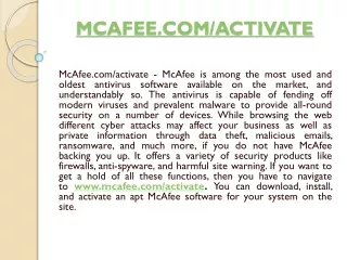 mcafee com activate