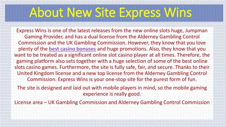 about new site express wins