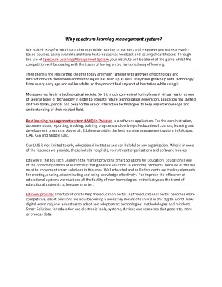 why spectrum learning management system