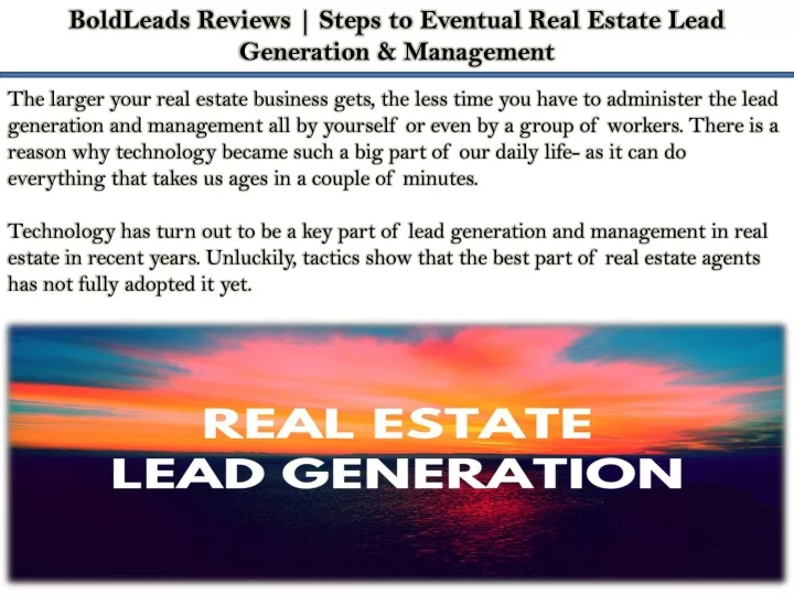 boldleads reviews steps to eventual real estate