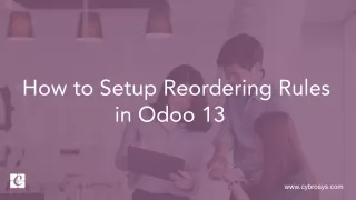 how to setup reordering rules in odoo 13