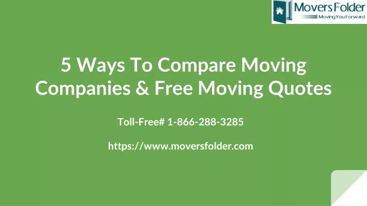 5 ways to compare moving companies free moving quotes