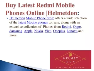 Buy Latest Redmi Mobile Phones Online |Helmetdon: