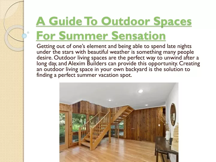a guide to outdoor spaces for summer sensation