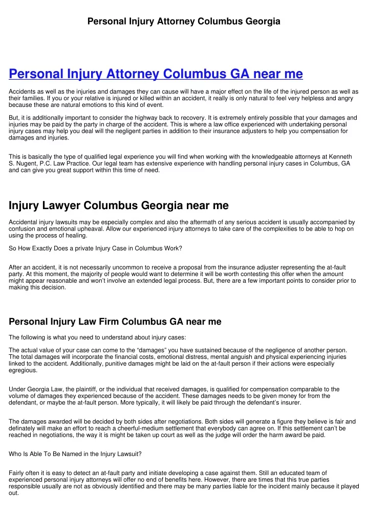 personal injury attorney columbus georgia