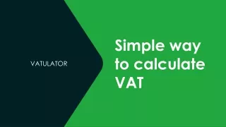 Simple way to calculate VAT