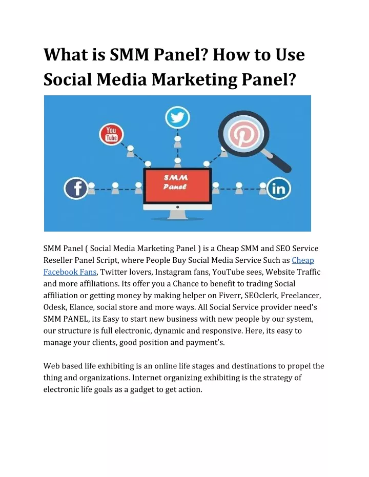 what is smm panel how to use social media