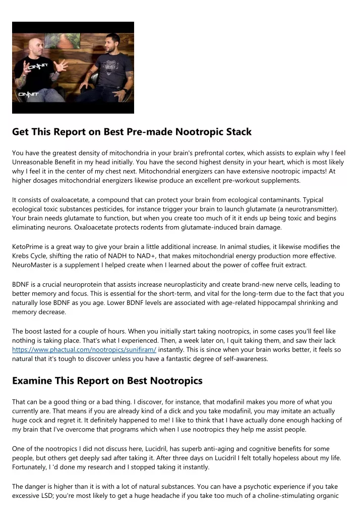 get this report on best pre made nootropic stack