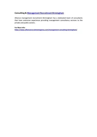 consulting management recruitment birmingham