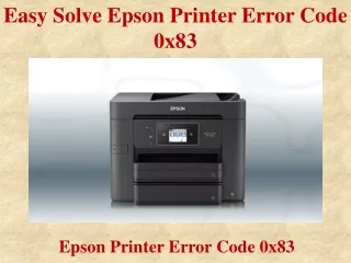 easy solve epson printer error code 0x83