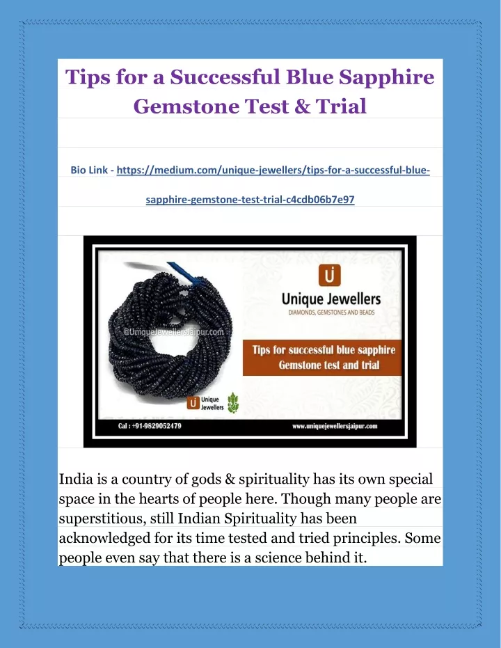 tips for a successful blue sapphire gemstone test