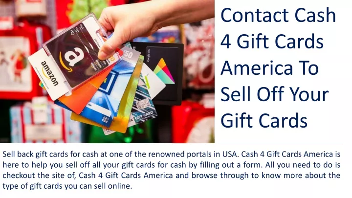 contact cash 4 gift cards america to sell