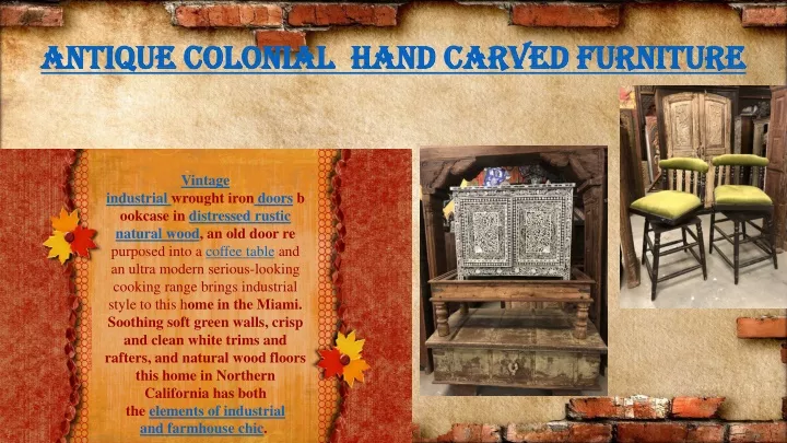 antique colonial hand carved furniture