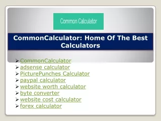 commoncalculator home of the best calculators