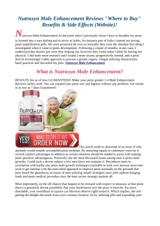 nutraxyn male enhancement reviews where