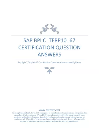 sap bpi c terp10 67 certification question answers