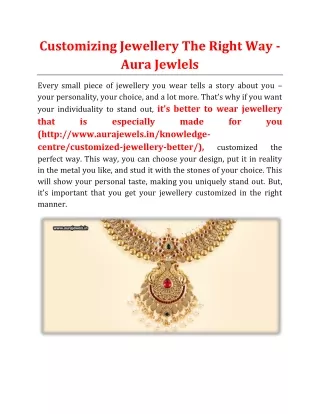 customizing jewellery the right way aura jewlels