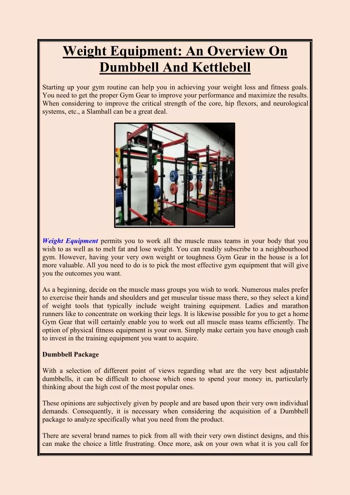 weight equipment an overview on dumbbell