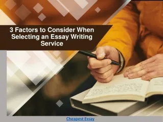 3 factors to consider when selecting an essay