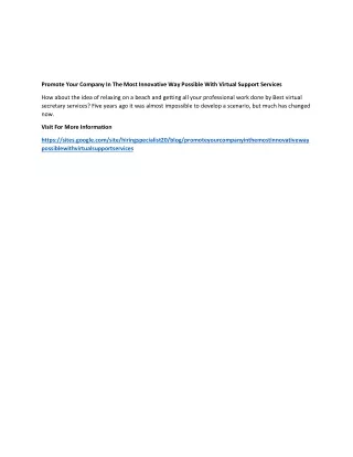 promote your company in the most innovative