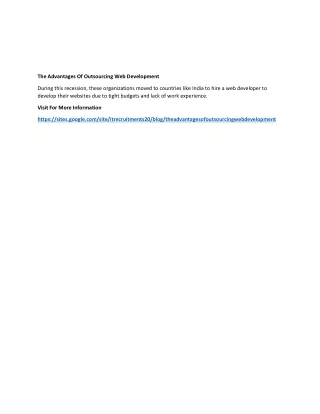 the advantages of outsourcing web development