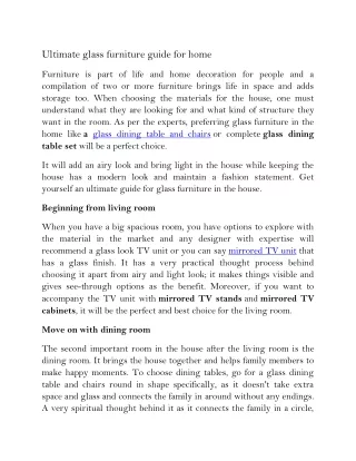 ultimate glass furniture guide for home